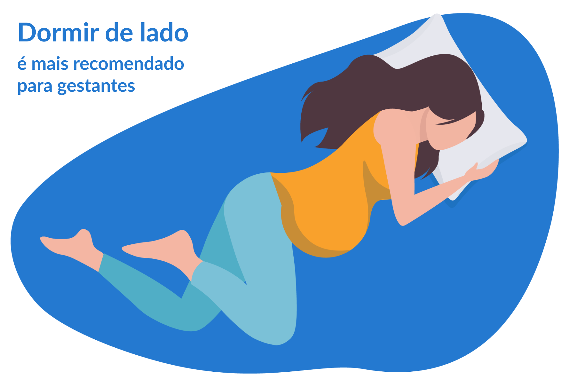 Gestante dormindo de lado